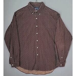 Vintage 90s Ralph Lauren Shirt Mens XL Classic Fit Red Corduroy Micro Wale Print